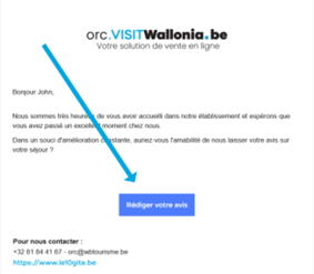Email post séjour envoyé par elloha